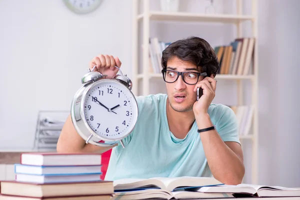 Young handsome student preparing for school exams — Stock Photo, Image