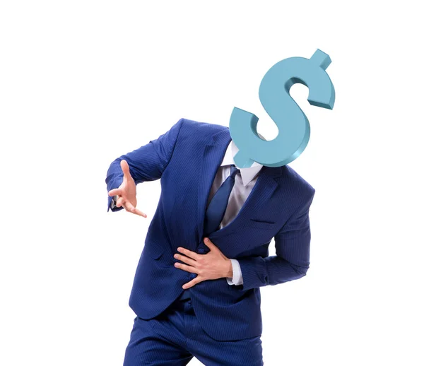 Businessman with dollar sign instead of head — Stock Photo, Image