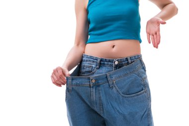 Büyük boy kot pantolonla diyet kavramı