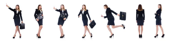 Businesswoman in business concept isolated on white — Stock Photo, Image