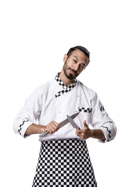 Funny cocinero masculino aislado en el fondo blanco —  Fotos de Stock