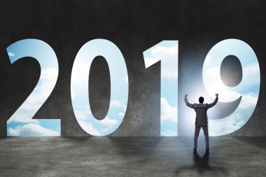 Yıl 2019 geçiş kavramı işadamı