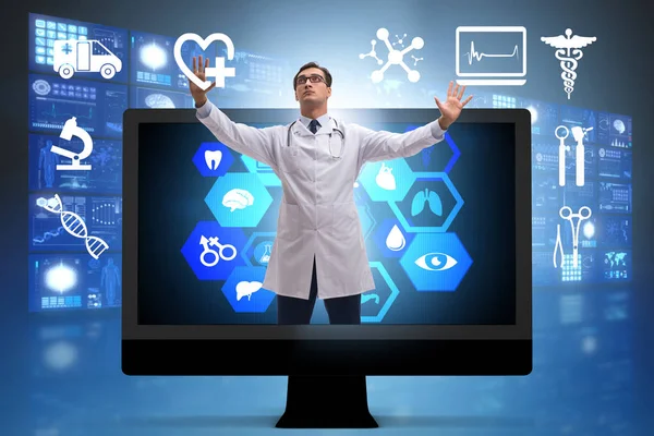 Telehealth concept with doctor doing remote check-up — Stock Photo, Image