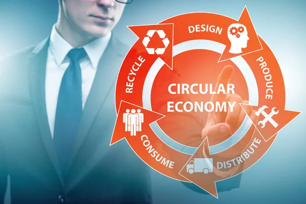 Concepto de economía circular con empresario —  Fotos de Stock