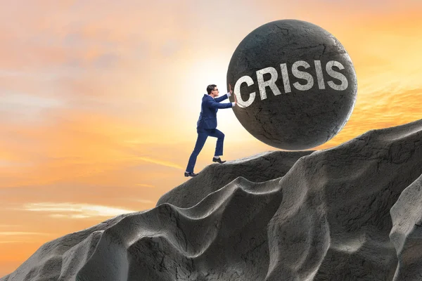 Бизнес-концепция кризиса и рецессии — стоковое фото