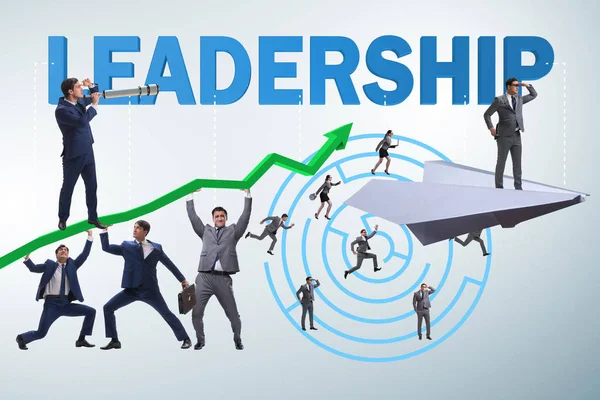 Concepto de liderazgo con muchas situaciones de negocio — Foto de Stock