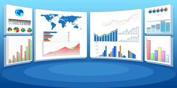 Concetto di grafici aziendali e visualizzazione finanziaria — Foto Stock