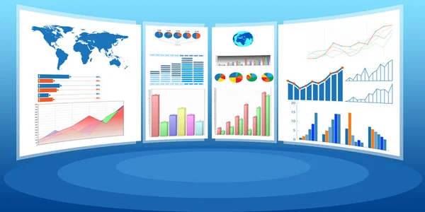 Concetto di grafici aziendali e visualizzazione finanziaria — Foto Stock