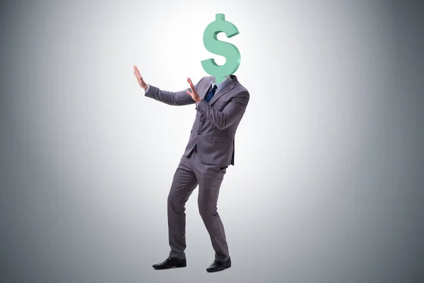 Businessman with dollar sign instead of head — Stock Photo, Image