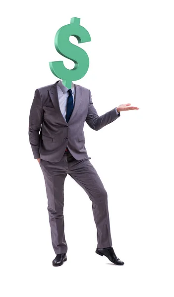 Businessman with dollar sign instead of head — Stock Photo, Image