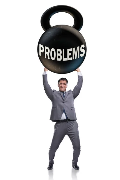 Geschäftsproblem und Herausforderungskonzept mit Geschäftsmann — Stockfoto
