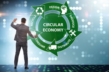 İş adamıyla dairesel ekonomi kavramı