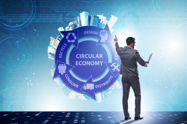 İş adamıyla dairesel ekonomi kavramı