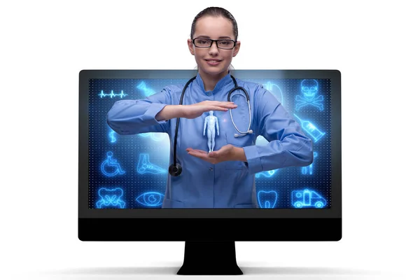 Telehealth concept with doctor doing remote check-up — Stock Photo, Image