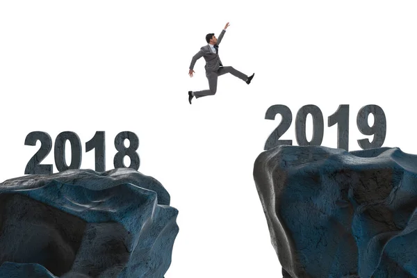 Концепція переходу між 2018 та 2019 роками — стокове фото