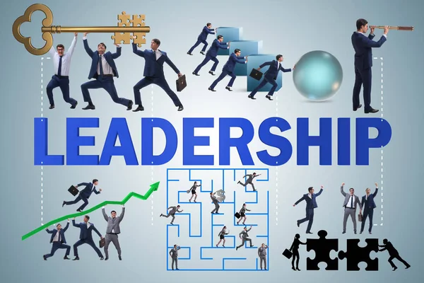 Concept de leadership avec de nombreuses situations d'affaires — Photo