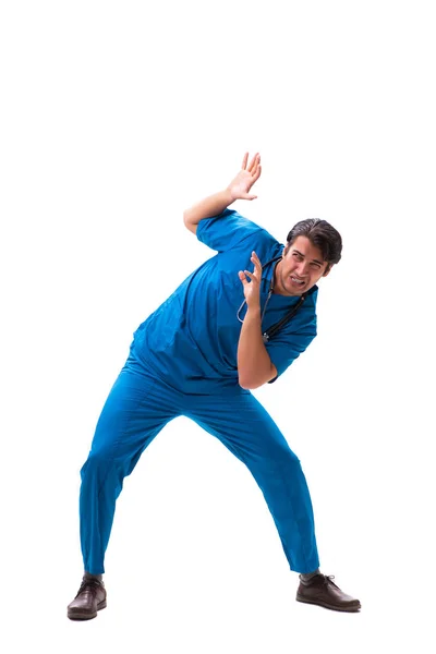 Jeune beau médecin isolé sur blanc — Photo