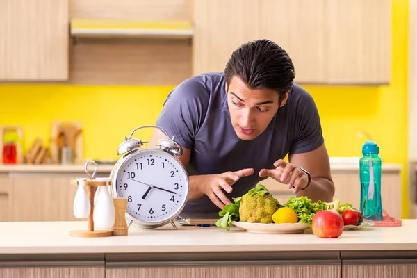 Young man in dieting and healthy eating concept — Stock Photo, Image