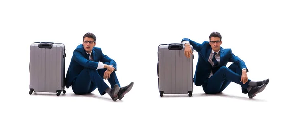 Businessman in business travel concept isolated on white — Stock Photo, Image
