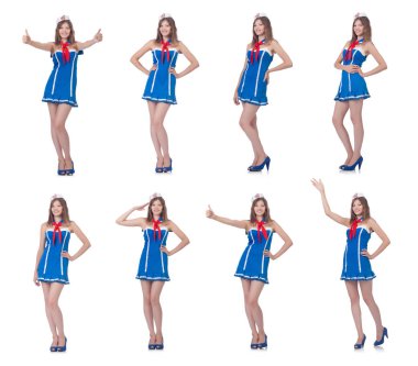 yukarı hareket ile kadın uçuş görevlisi