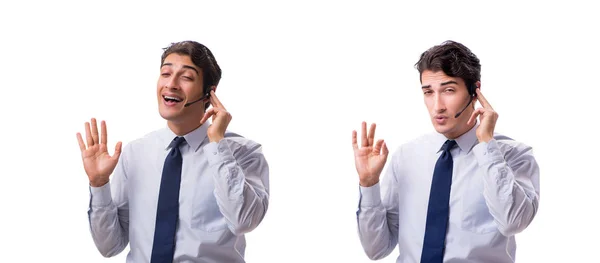 Man with headset isolated on white background — Stock Photo, Image