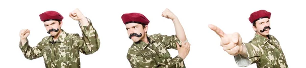 Soldat drôle dans le concept militaire — Photo