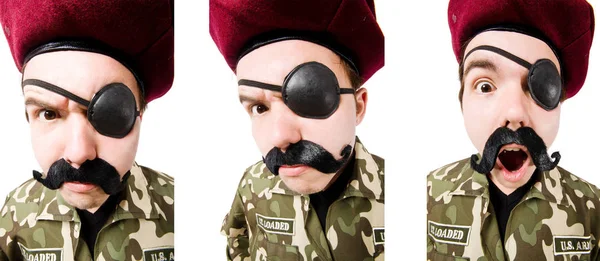 Rolig soldat i militärt koncept — Stockfoto