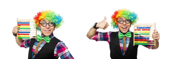 Clown geïsoleerd op de witte achtergrond — Stockfoto