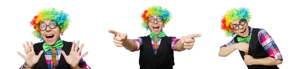 Clown isoliert auf weißem Hintergrund — Stockfoto