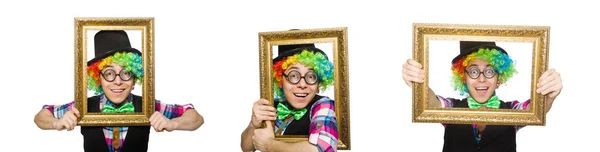 Clown isoliert auf weißem Hintergrund — Stockfoto