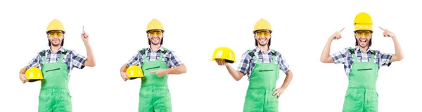 Trabajador industrial aislado en el fondo blanco —  Fotos de Stock