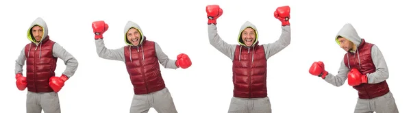 Man bär boxningshandskar isolerade på vitt — Stockfoto