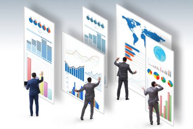Ticari görselleştirme ve bilgi grafikleri konsepti işadamı