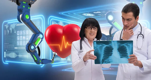 远程监测心脏病的远程医疗概念 — 图库照片