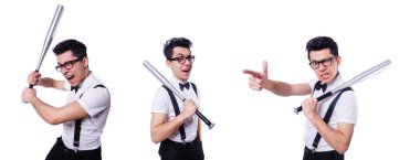 beysbol sopası ile komik adam