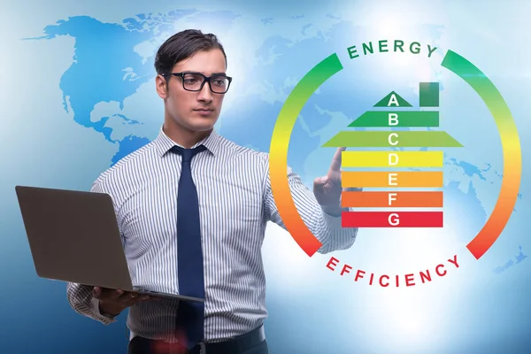 Affärsman inom energieffektivitetskonceptet — Stockfoto