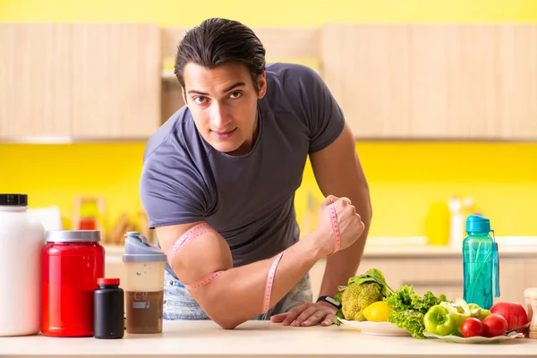 Young man in healthy eating concept — Stock Photo, Image