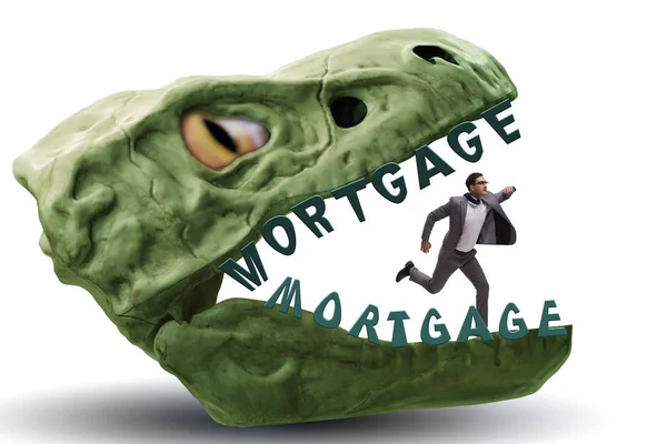 Businessman in the jaws of debt and loan — Stock Photo, Image