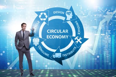 İş adamıyla dairesel ekonomi kavramı