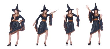 Beyaz arkaplanda izole cadı