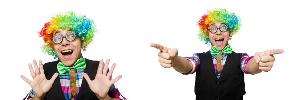 Clown geïsoleerd op de witte achtergrond — Stockfoto