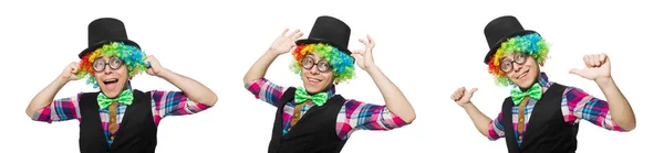 Clown geïsoleerd op de witte achtergrond — Stockfoto