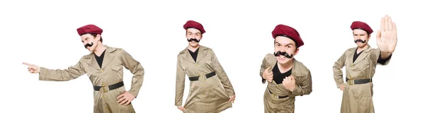 Смішний солдат у військовій концепції — стокове фото