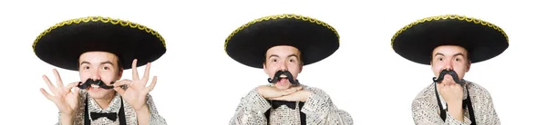 Mexicano engraçado isolado no branco — Fotografia de Stock