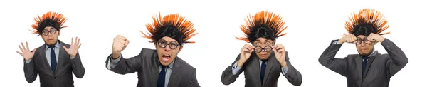 Hombre divertido con peinado mohawk — Foto de Stock