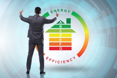 Enerji verimliliği kavramında iş adamı