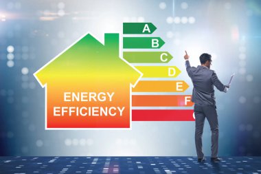 Enerji verimliliği kavramında iş adamı