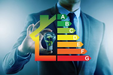 Enerji verimliliği kavramında iş adamı
