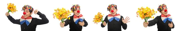 Rolig clown isolerad på vitt — Stockfoto