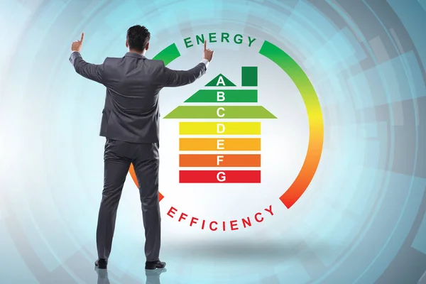 Imprenditore nel concetto di efficienza energetica — Foto Stock